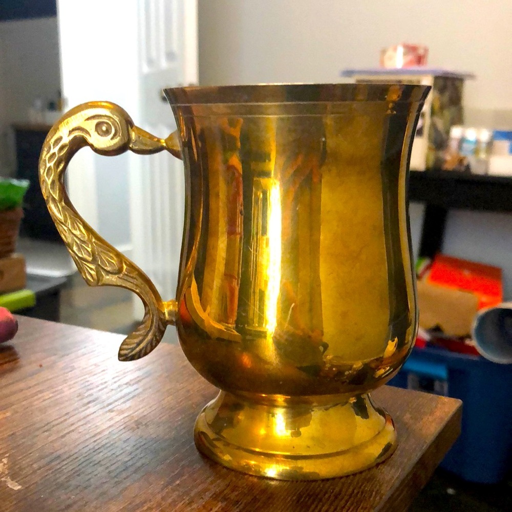 Vintage Brass Duck Stein